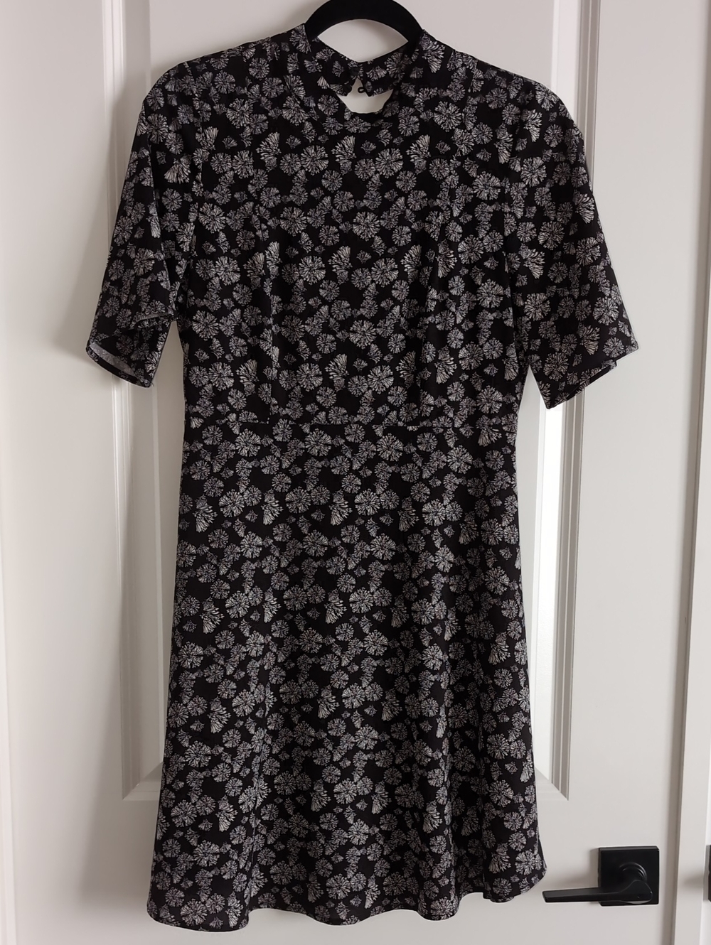 H&M Black Dress with White Floral Print